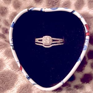 NEW 10kt white gold diamond bridal set. 1/2 ct TDW. Lady’s size 8